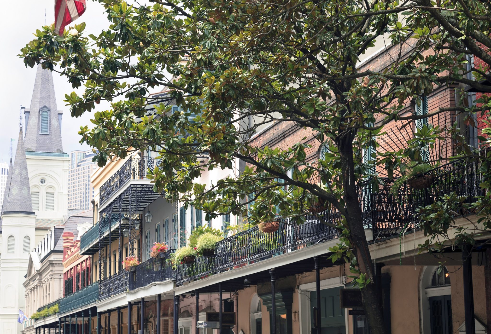 Chartres Street scene in the French Quarter